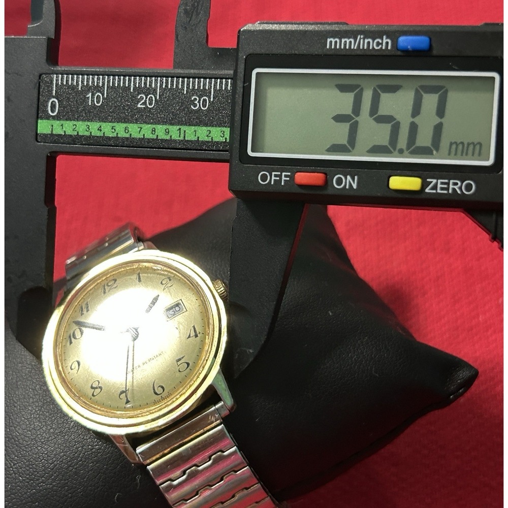 Vintage Men's 1970's Timex 35mm - Gold Tone Manual Date Time Wind Rare Working - Picture 10 of 13
